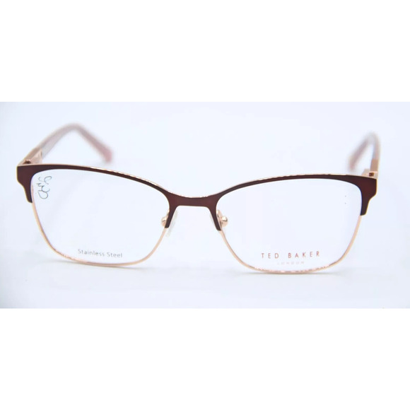 TED BAKER LONDON B248 BRN BROWN PINK GOLD AUTHENTIC FRAMES EYEGLASSES 53-16 main image 5